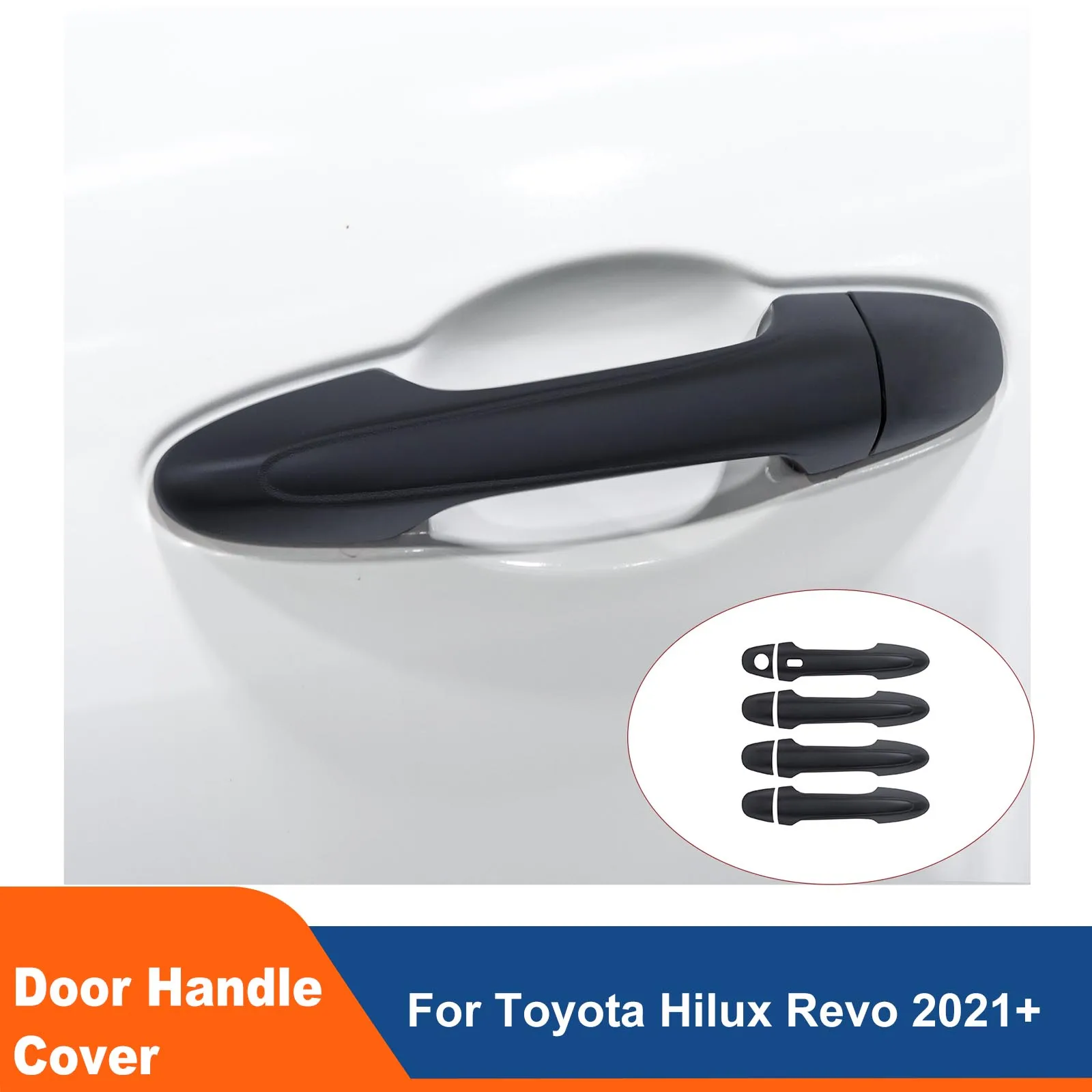 

ABS Black Door Handle Cover Trims Door Handle Protector For Toyota Hilux revo 2021 2022 2023 2024