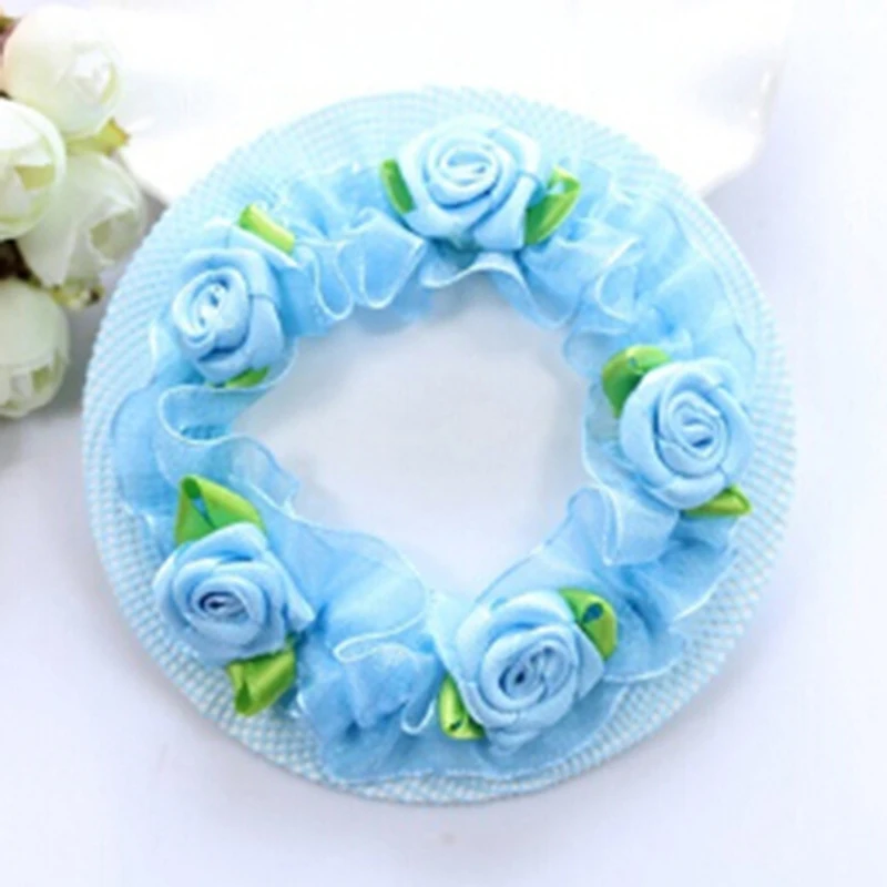 Cute Girls\' Flower Bun Hair Nets For Dancersr Kids\' Bun Net Bun Cover Hair Accessories Dancewear