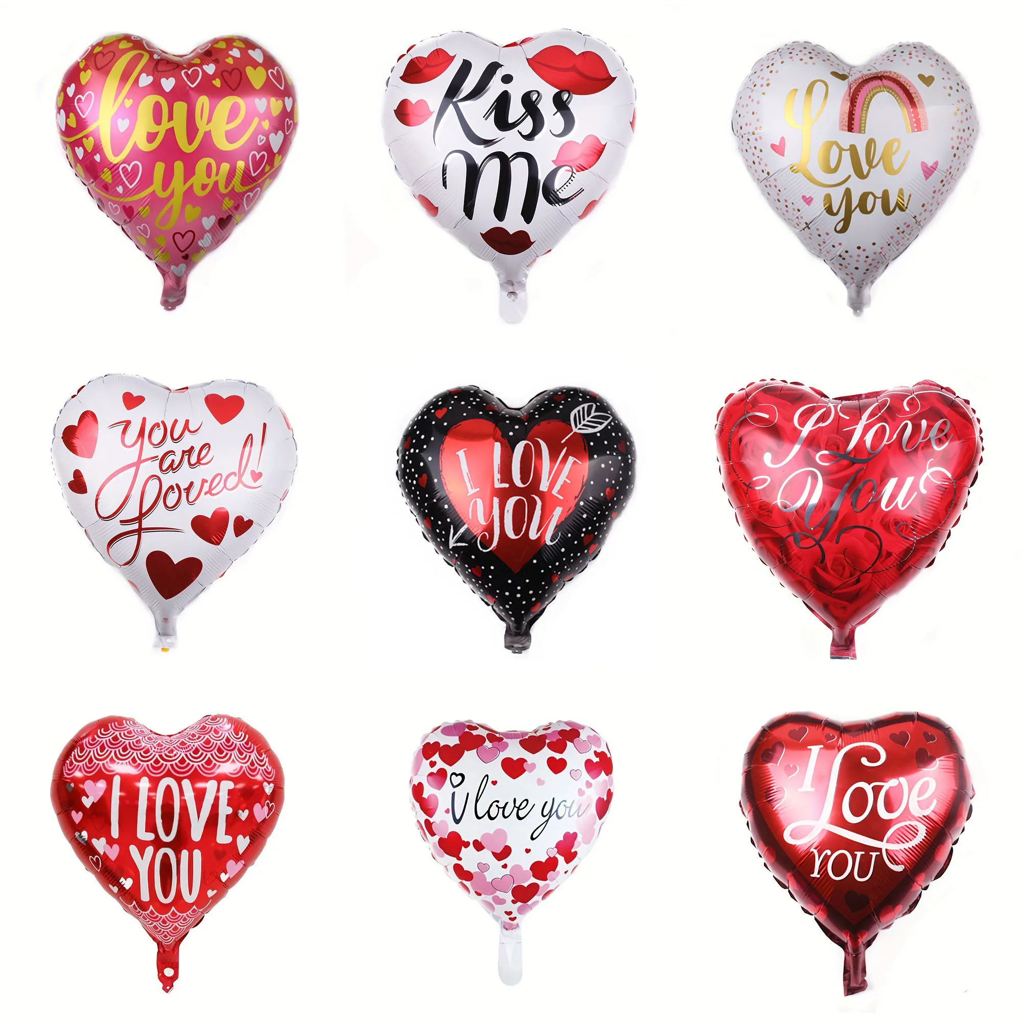 10pcs Heart-shaped Foil Balloons Valentine's Day Decor Wedding,Anniversary,Event,Engagement Decor