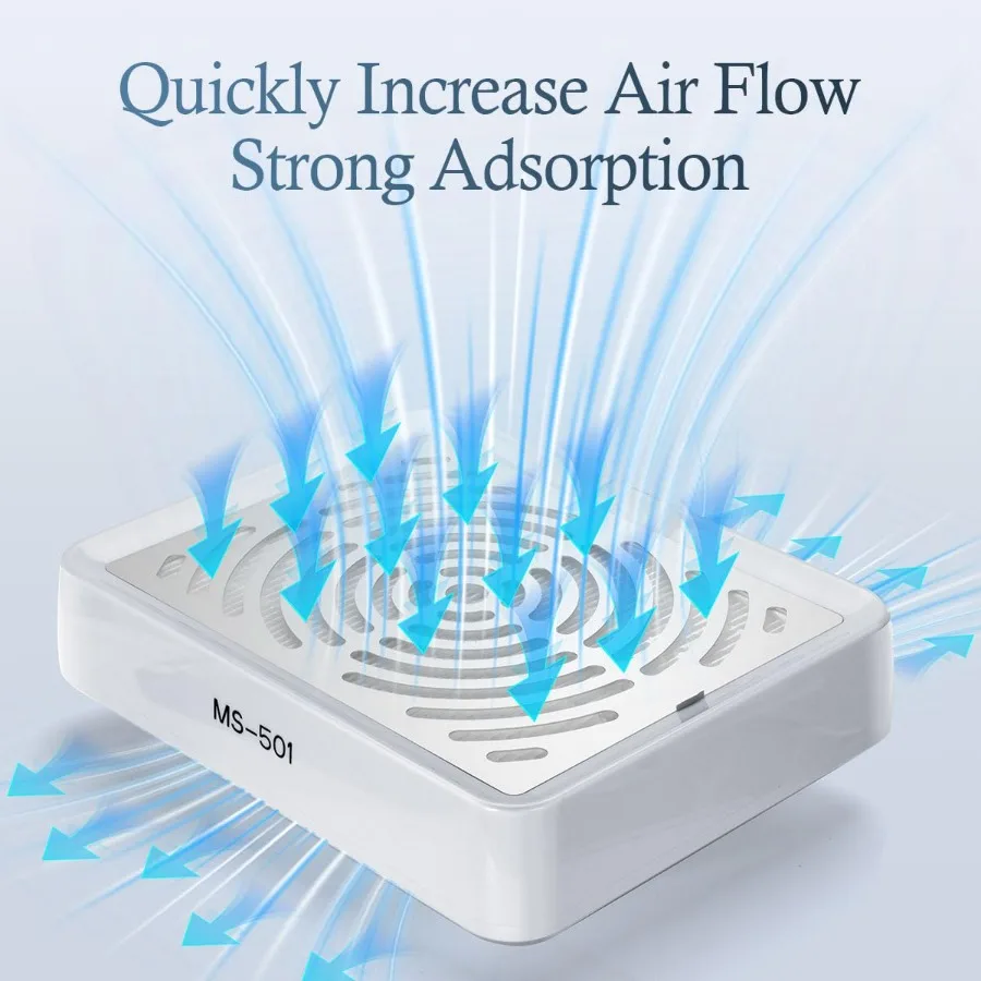 Collettore di polveri per unghie con lampada Aspirapolvere elettrico per unghie Macchina di aspirazione per ventola di polvere per manicure Gel acrilico Unghie lucidatura Na