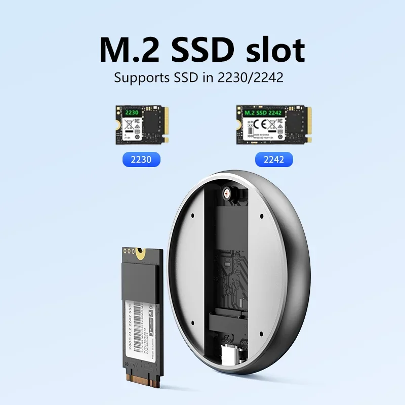 Magnetic M.2 2230 2242 NVMe SSD Enclosure Magsafe SSD Case USB C 3.2 Gen2 for iPhone ipad Pro Xbox PS5 Steam Deck Computer