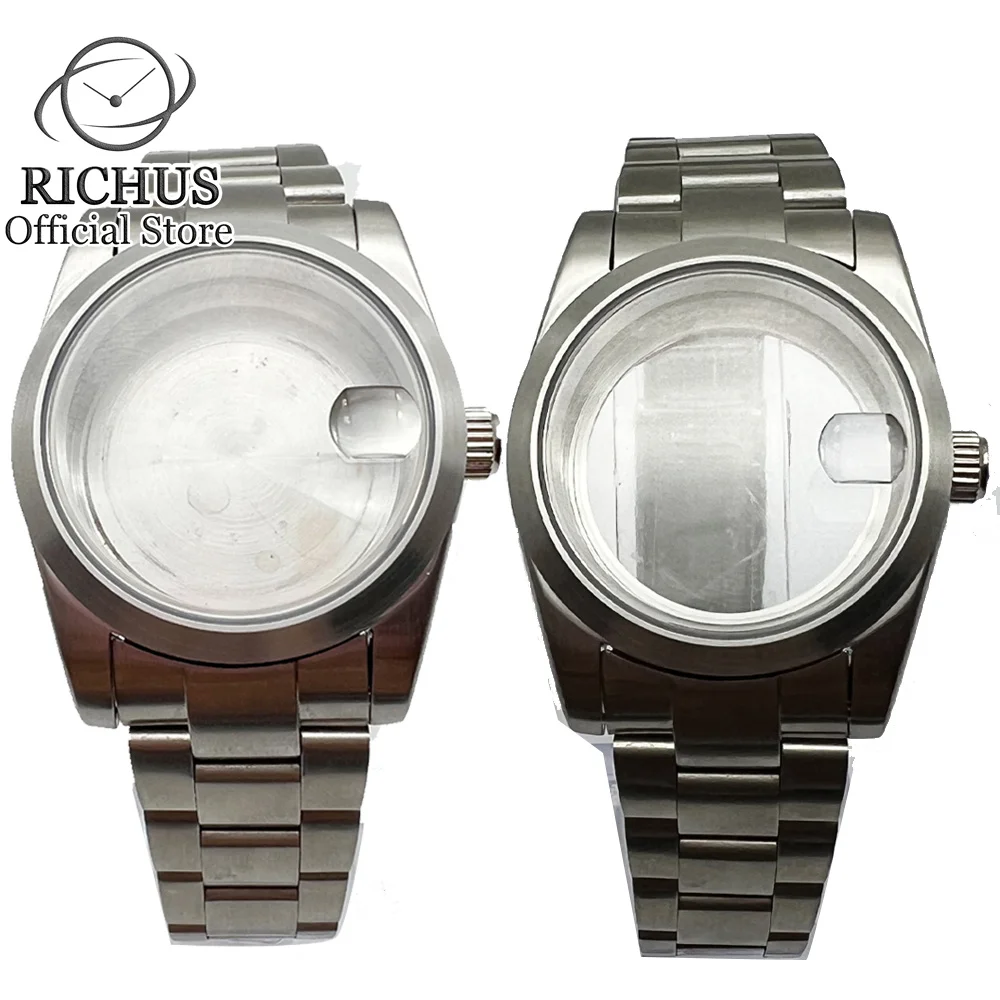 

36mm/40mm Watch Case Silver Brushed Sapphire Glass Fit NH35,NH36 ETA2836 Miyota8215 8205 821A DG2813 3804 Movement