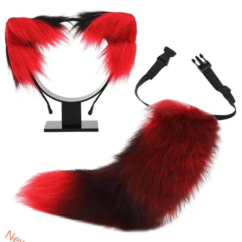 

Animal Cosplay Costume Furry Ear Headband Furry Animal Tail for Women Halloween