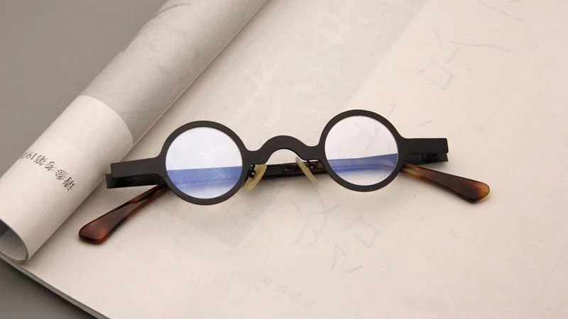 Metall Kleine Runde Rahmen Retro Personalisierte männer Brille Rahmen Ultra Licht Optische Brillen rahmen Für männer V46 – Detail 6