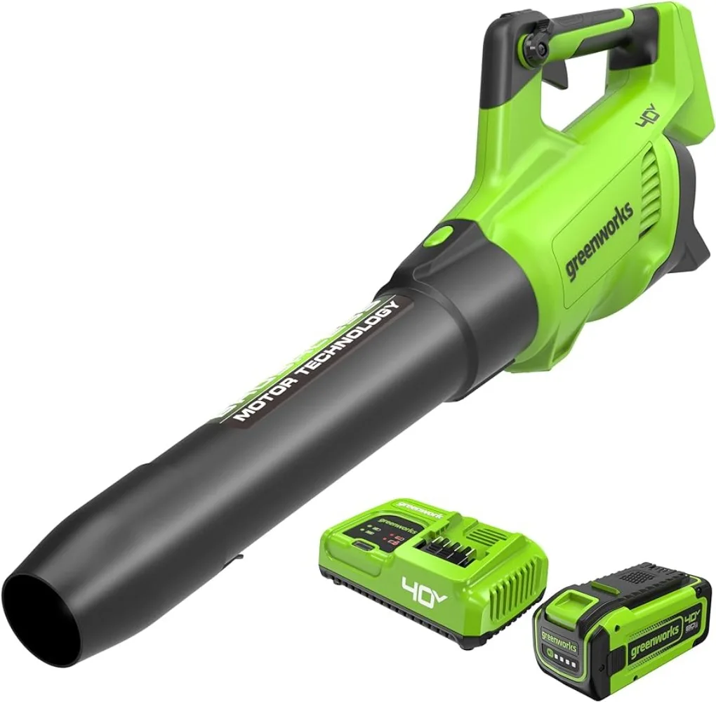 

Greenworks 40V (160 MPH / 700 CFM /75+ Compatible Tools) Cordless Brushless Axial Leaf Blower,8.0Ah Battery and Charger Included