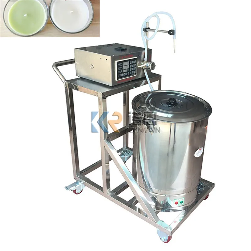 Stainless Steel Wax Candle Filling Machine with Wax Heating Pot Temperature Adjustable Jar Candle Filler Melting Making Machine