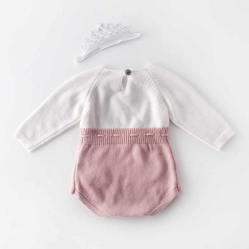 New autumn baby clothing, 0-3 year old handmade embroidered sweater, knitted sweater jumpsuit, hoodie, climbing suit