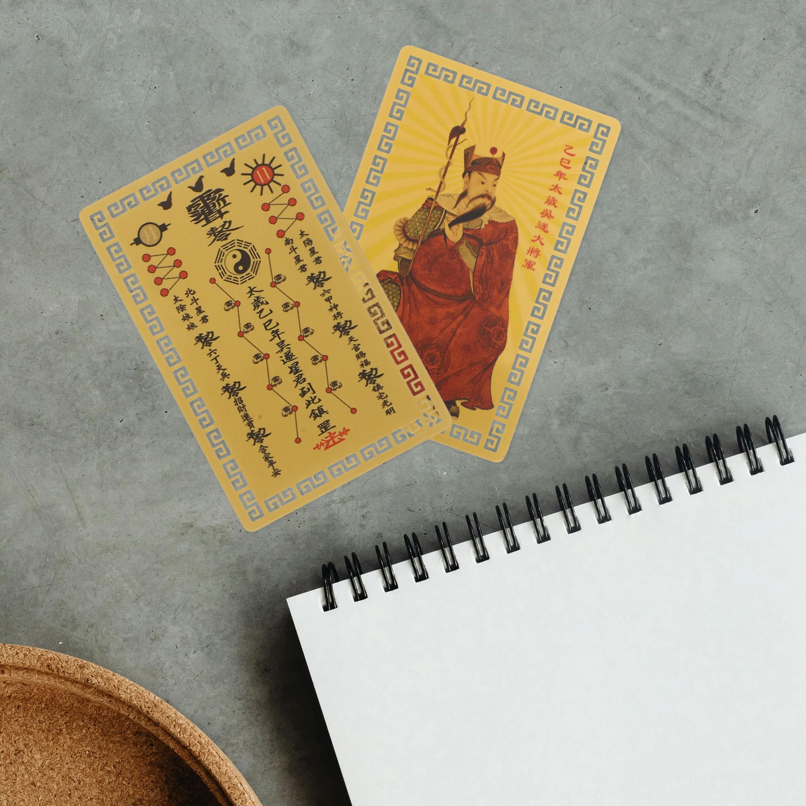 

4pcs Tai Sui Gold Card Chinese Amulet Protection Decor Feng Shui Auspicious New Year Aluminum Magnesium Compact