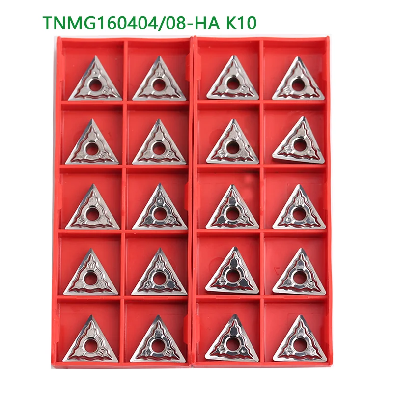 10PCS TNMG160404 TNMG160408 HA K10 Carbide Inserts CNC Lathe Metal Cutter Turning Tools TNMG Blade for aluminum copper