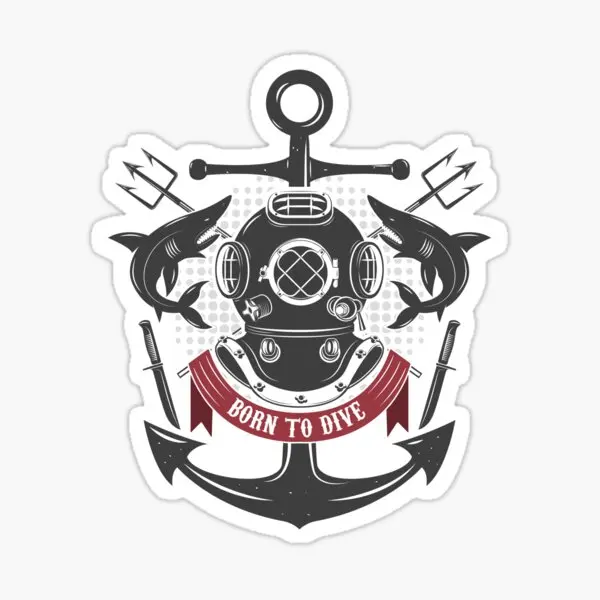 Scuba Diving Diver Flag Skull Sticker Motorcycle Car Accessories Camper Laptop Wall Room Truck Window Bicycle Glass Helmet Decal