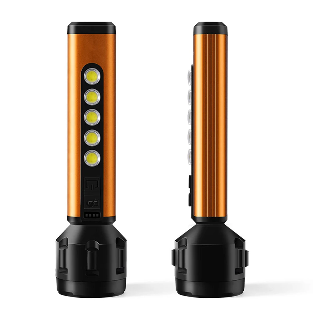 Super Powerful LED Flashlight USB Rechargeable Waterproof Light Built-in Battery COB Lamp Bead Ultra Bright Lantern Camping