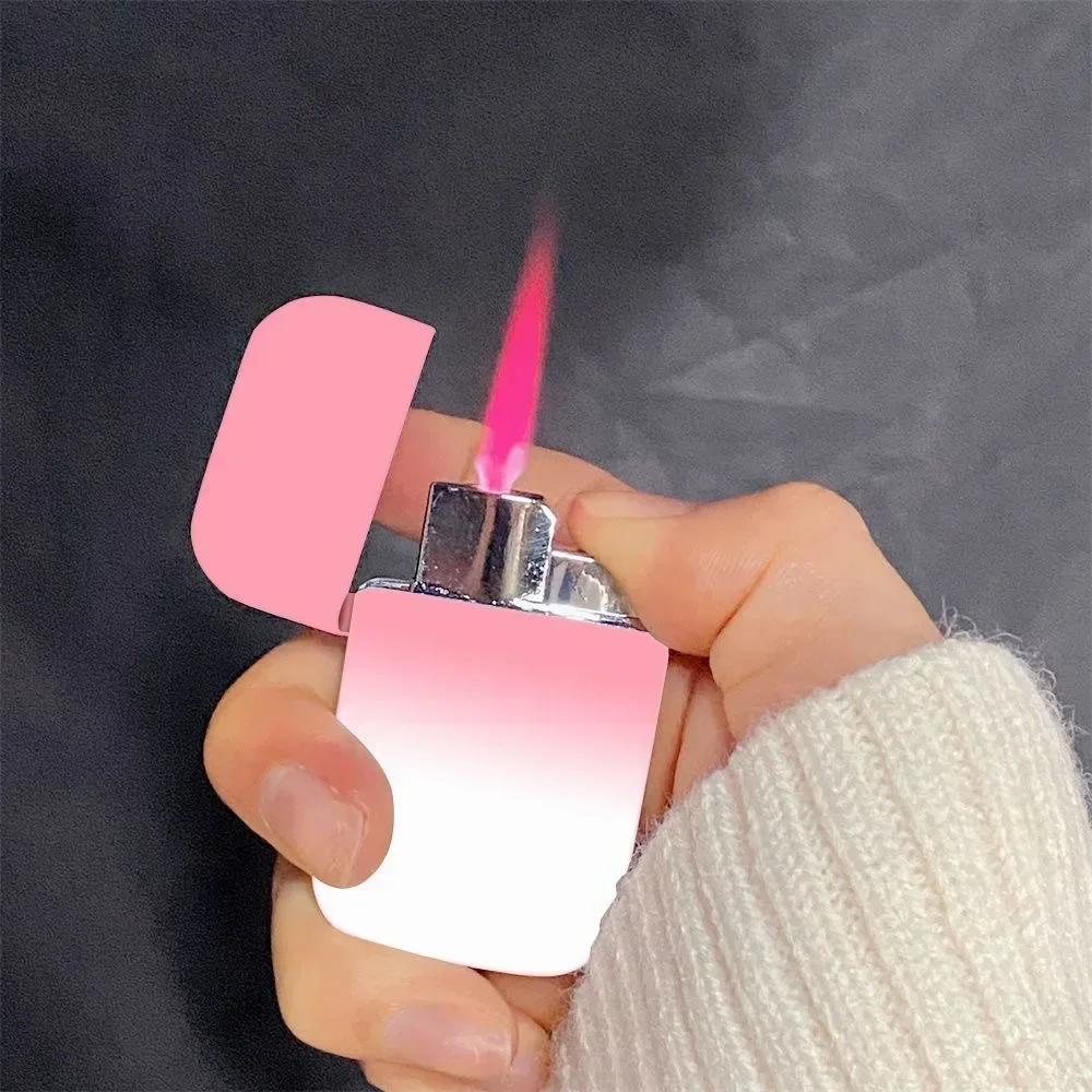 Mini Pocket Lighter Special for Ladies Windproof Red Flame Turbine Butane Cigarette Lighter Inflatable Butane Lighters Smoking