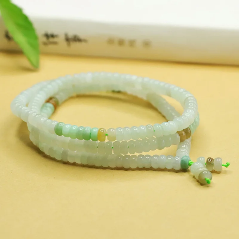 

Natural Burmese A-grade jadeite necklace, colorful abacus sweater chain, fashionable and versatile