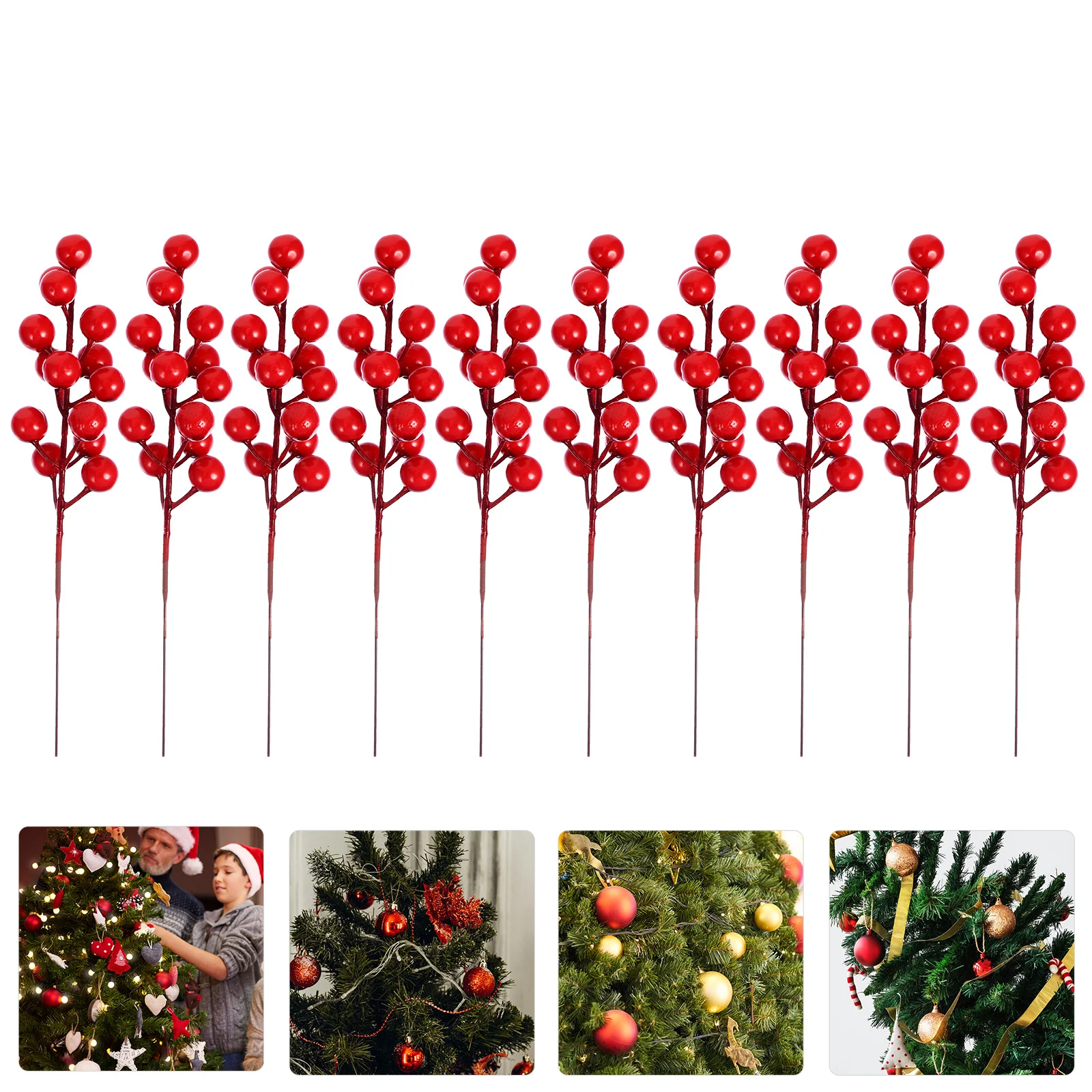 

20Pcs Decorative Berry Xmas Party Decoration Lifelike Artificial Flowers Home Decor DIY Crafts Artificial Red Berry