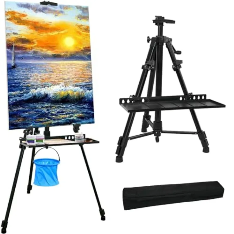 Artist Easel Stand Painting Stand Art Easel 20" to 61" Art Easel for Painting Canvase and Displaying Aluminum Adjustable Height