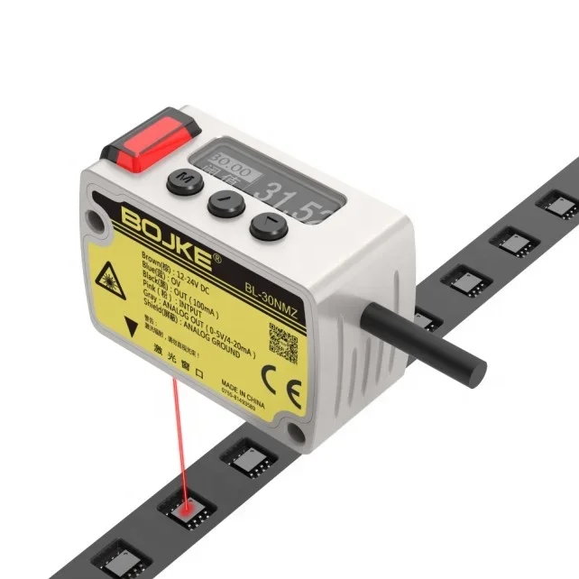 Square compact industrial automation multi function intelligent high speed accuracy laser displacement sensor with RS485 output