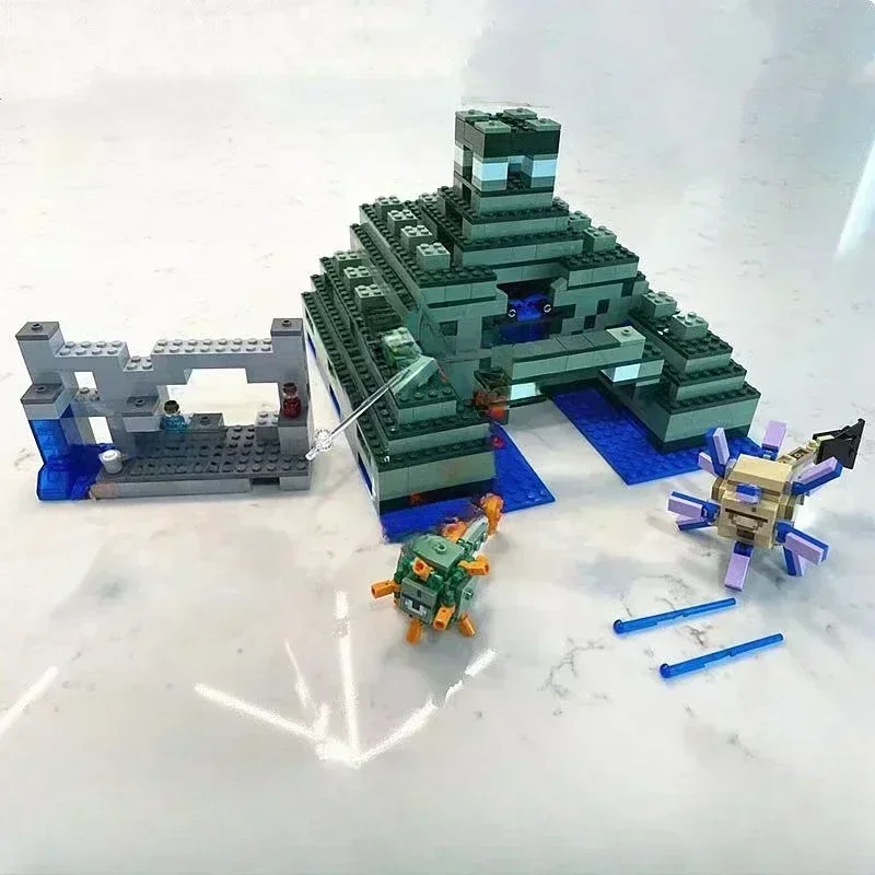Game World The Sea Ocean Monument Elder Guardian Unterwasser-Bausteine, Spielzeug für Kinder, Geburtstag, Weihnachtsgeschenk