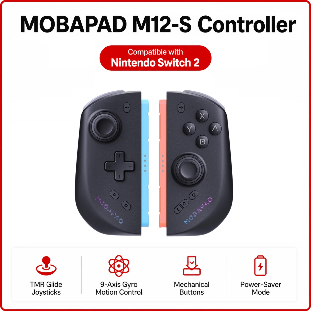 MOBAPAD M12 S/HD Gaming-Controller für Nintendo Switch 2 mit TMR-Sticks, Mechanischen Tasten Joypad für Switch2 Konsole