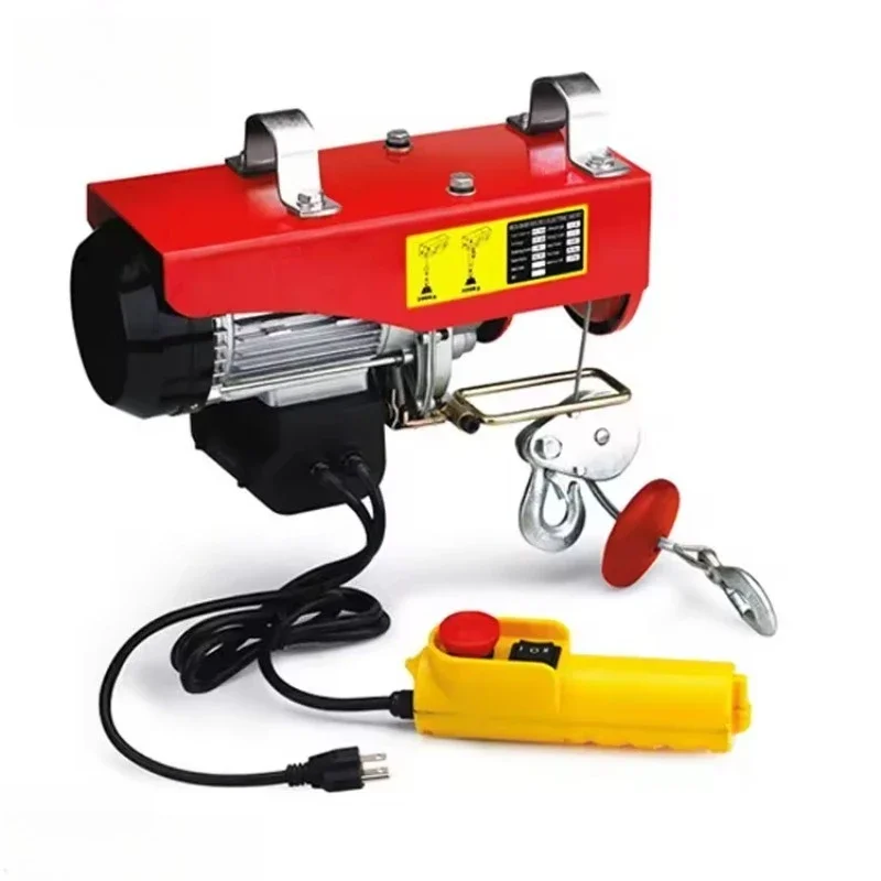 Controle com fio 600Kg Talha elétrica resistente 3M 6M Máquina de guindaste de altura de elevação para levantamento de armazém de construção