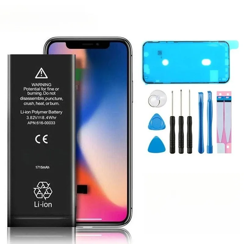 

Replacement Battery with Screwdriver Repair Tools For iPhone 5S 6 6S 7 8 Plus SE 2020 XR XS 11 12 13 Pro Max High Capacity