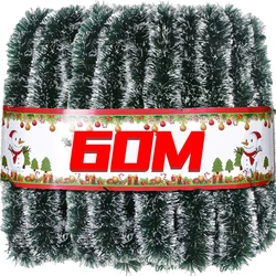 Wholesale Christmas Tinsel Ribbons Garland Green Cane Wreath Xmas Tree Hanging Pendent Ornaments Wedding Party Home Decoration