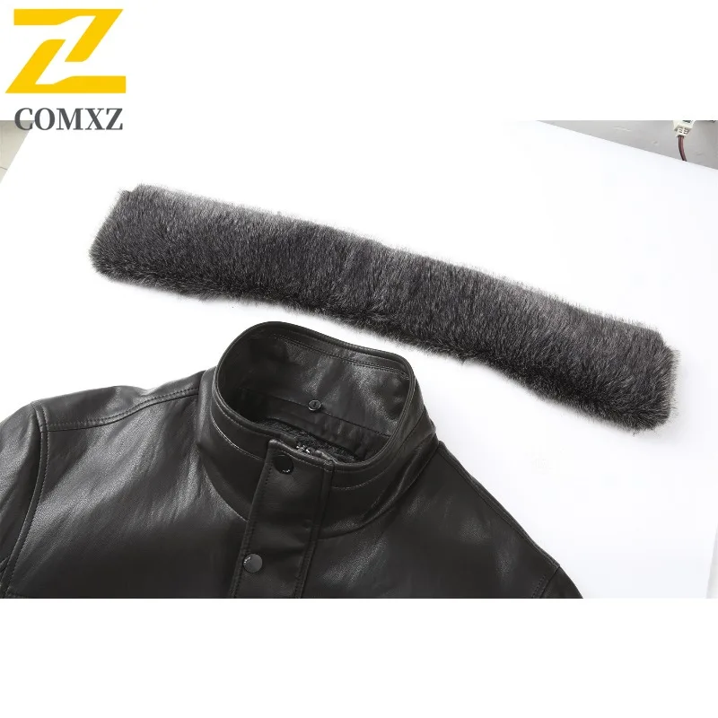 الشتاء سترة جلدية الرجال 2025 جديد انفصال الداخلية مقنعين معطف دافئ موضة صوف مبطن سميكة الباردة برهان سترات من الجلد #3