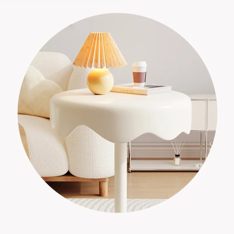 Cream Wind Living Room Side Sofa Simple Small Coffee Table Creative Bedside Table Shelf Small Round