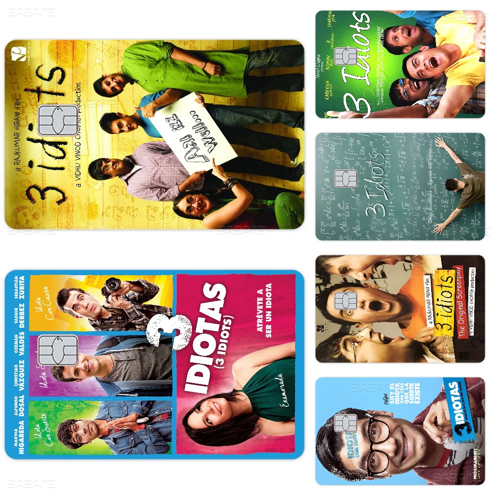 

3 IDIOTS Anime Matte Front Skin Film Sticker Cover For Small Chip Credit Card Debit Card