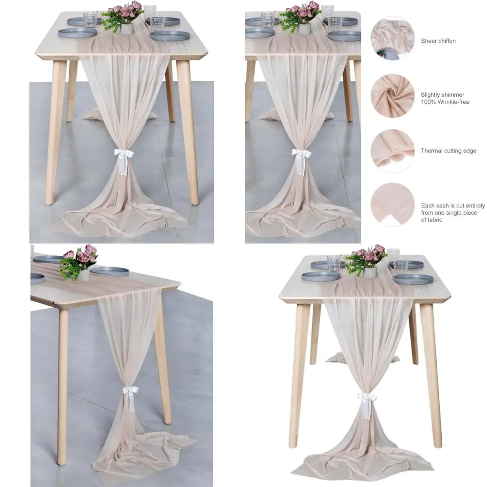 

Chiffon Table Runners Set of 12, 29 x 120, Shimmering Sheer for Weddings, Showers, Parties