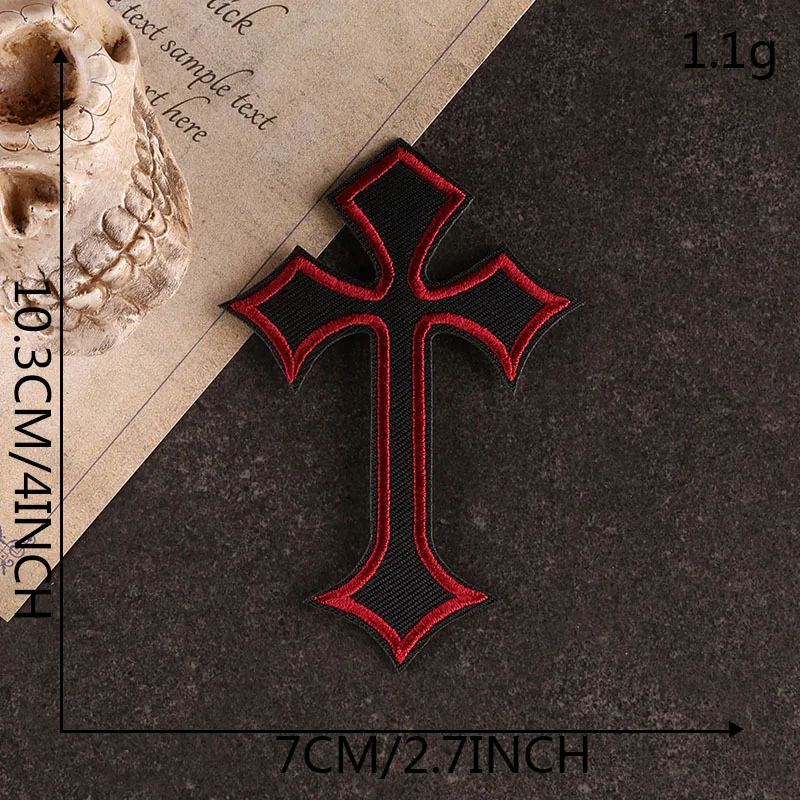 Patch Thermocollant Hard Rock Bibel Stich für Kleidung Eisen auf Kreuz Stickerei große Menge Lot Designer kleine Nähen DIY Schmelzbar – Detail 15