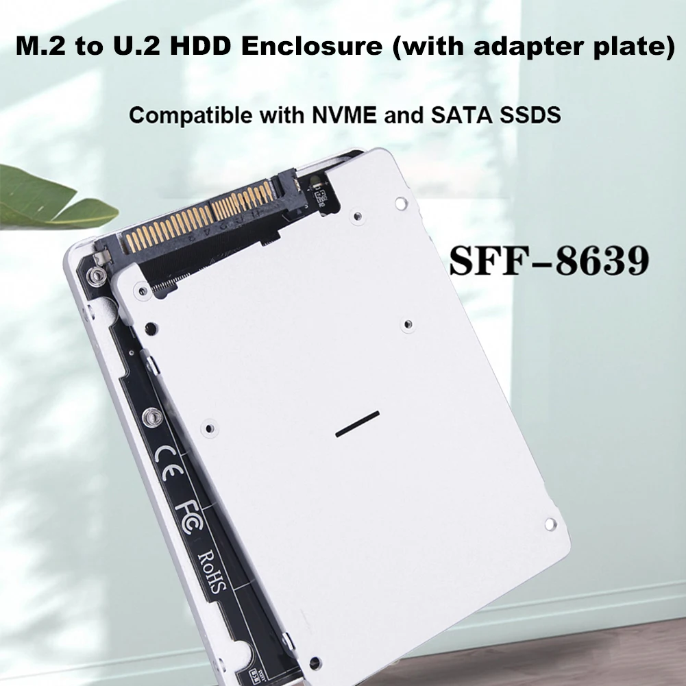Scheda adattatore M.2 SSD a U.2 M.2 NVMe SATA-Bus NGFF SSD a PCI-e U.2 Adattatore PC-E3.0X4 Convertitore adattatore PCIe M.2 con custodia