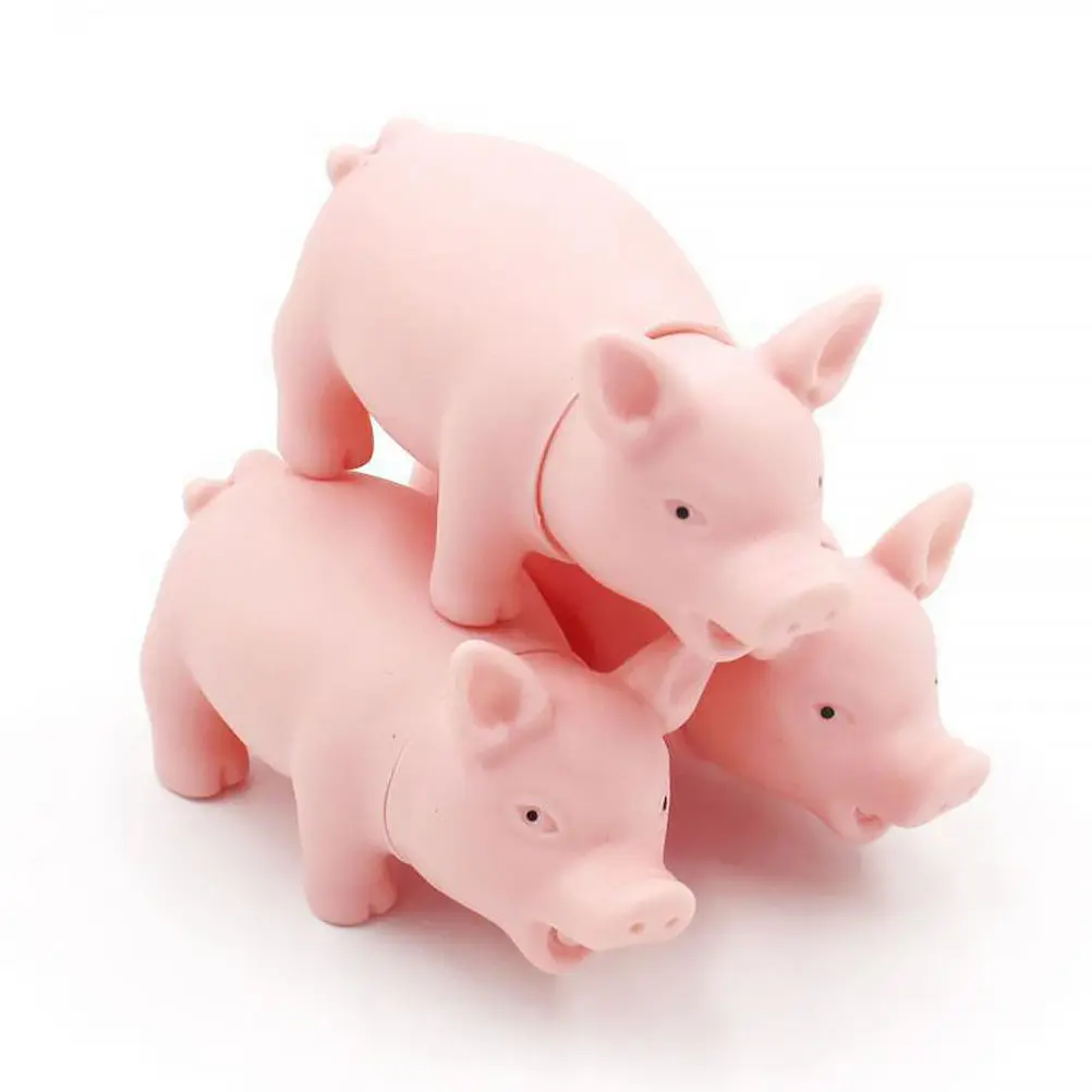 3Pcs Pet Sound Chewing Plaything Pig Shape Durable Molar Plaything Relieve Stress Pet Chewing Toys Practical Dog Chew Toy