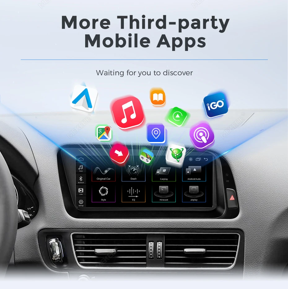 MEKEDE EU Store Autoradio per Audi Q5 2009-2017 Schermo Touch da 8,8 Pollici Full-Fit CarPlay Wireless Android Auto Sistema Linux AHD 1080P Unità Host di Navigazione GPS Multimediale Display Radio FM