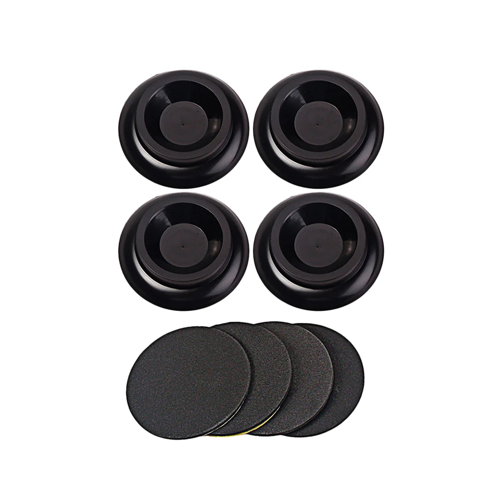 4 Pcs Piano Household Mats Non-slip Floormat Foot Pads Caster Cups Black Doormats