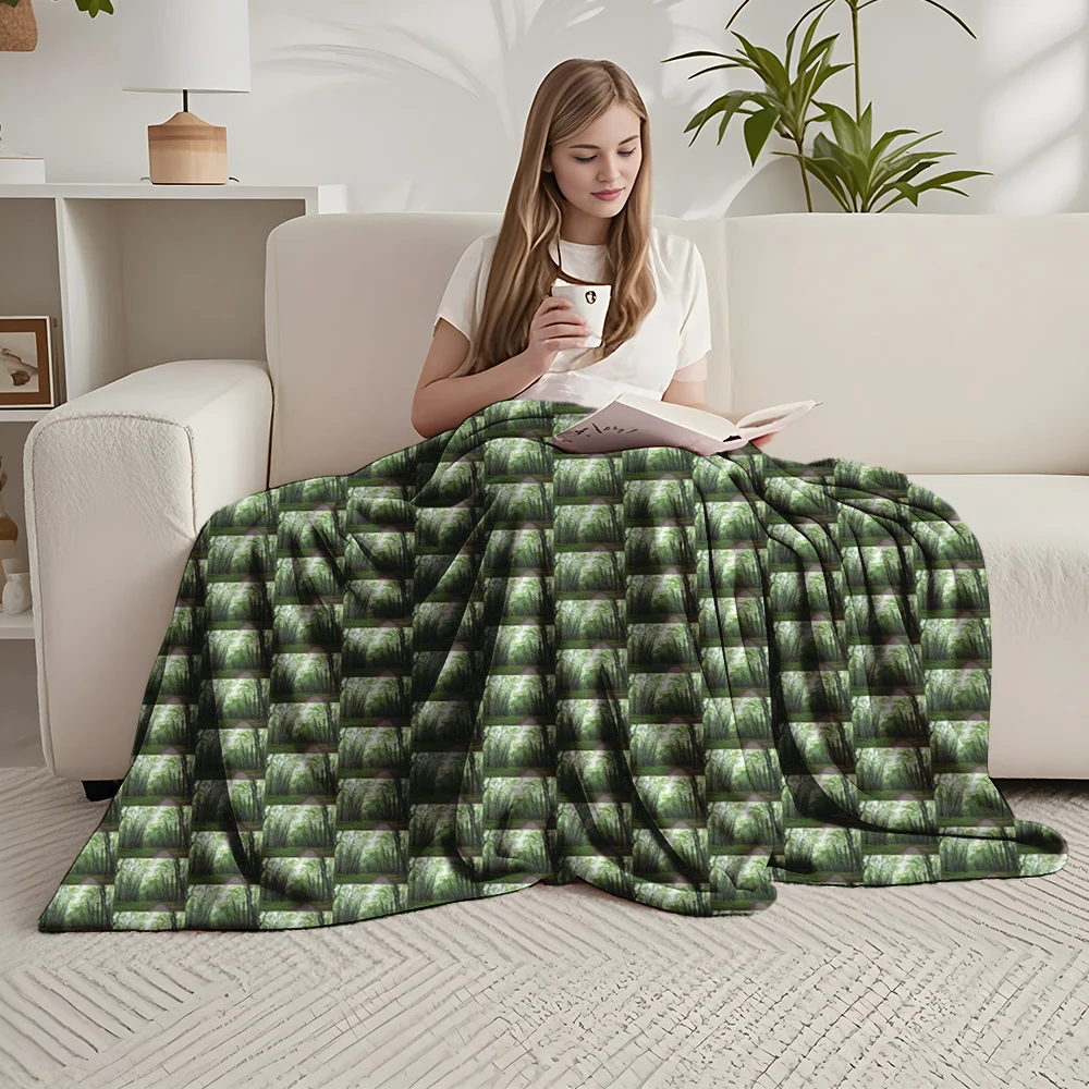 بطانية الفانيلا غابة ساحرة للأريكة الاستوائية طباعة ملاءات آلة قابل للغسل بطانيات خفيفة الوزن لحديثي الولادة عمال المكاتب