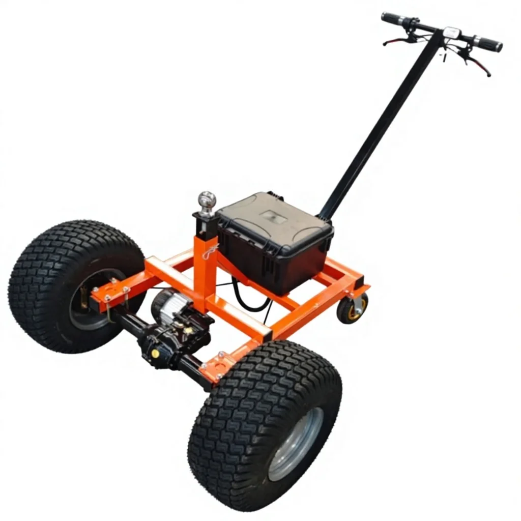 48V Four-Wheel Steel Platform Electric Trailer Tow Dolly 3500lbs  Powder Coated for Shopping & Tools
