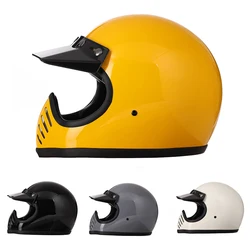 Korean Style Vintage Good Safey Riding DOT ECE Retro Motorcycle Helmets Racing Motocross Downhill Full Face Helmet High Strength