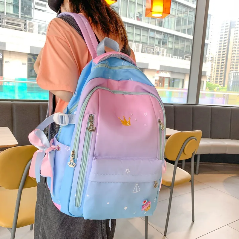 

Cute Women Backpacks Waterproof Multi-Pocket Nylon School Backpack for Student Female Girls Kawaii Laptop Book Pack Mochilas sac