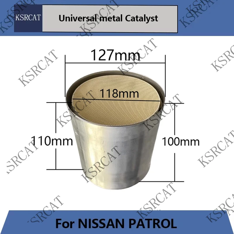

Universal High Flow Catalytic Converter 400 Cpsi 127x110mm Ceramic Exhaust for Nissan Petrol Automotive Catalyst