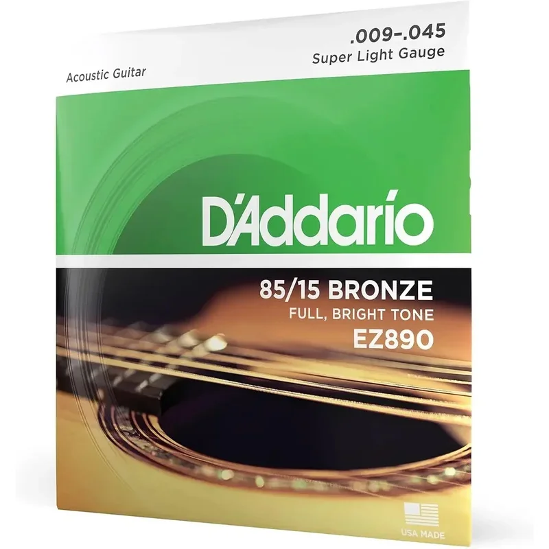 Acoustic Guitar Strings EZ890 9-45 Guitar Accessories 85/15 Bronze For 6 String Guitar Full Bright Tone Super Light FreeShipping