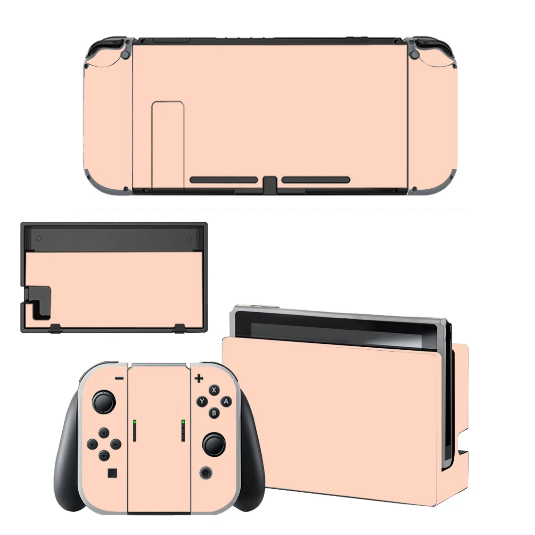 Czysty różowy fioletowy kolor Vinyl Screen pokrowiec ochronny ze skóry naklejka na konsolę Nintendo Switch NS + kontroler + stojak uchwyt Dock skórki — zdjęcie 6