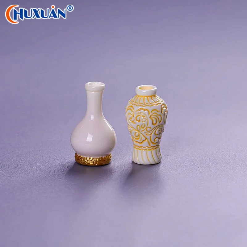 Micro Landscape Simulation Antique Style Decorative Vase Mini Resin Decoration DIY Accessories Doll House Car Desktop Decoration