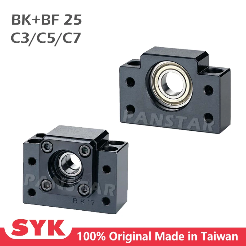 SYK Support Unit Set Professional C3 BK25 BF25 for Ball Screw BKBF one set TBI sfu Premium CNC Parts High Accuracy supported