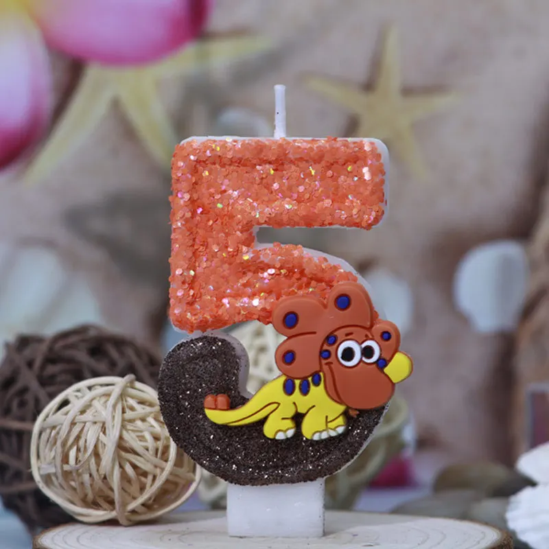 

Dinosaur Theme Party Birthday Candle Happy Birthday Cake Candle Birthday Baking Anniversary Animal Party Decoration Number 0-9