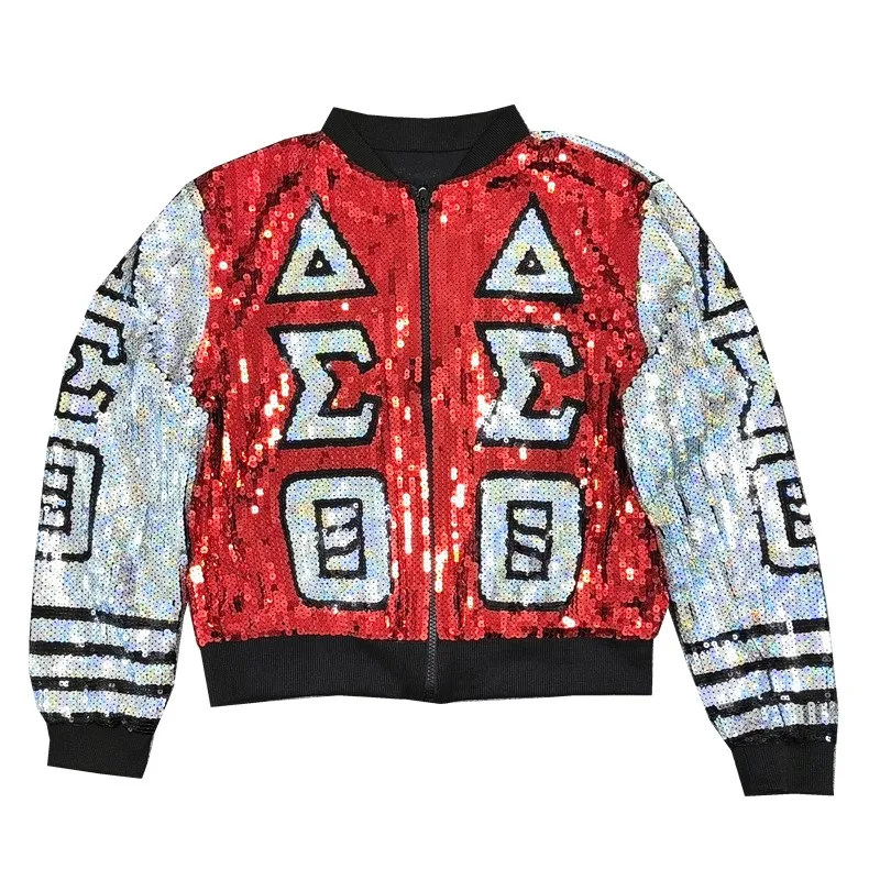 

CHIC Ins FW Europe American Bling Sequined Women Jackets Hiphop Girls Patchwork Baseball Bomber Zipper Top Street Outerwear