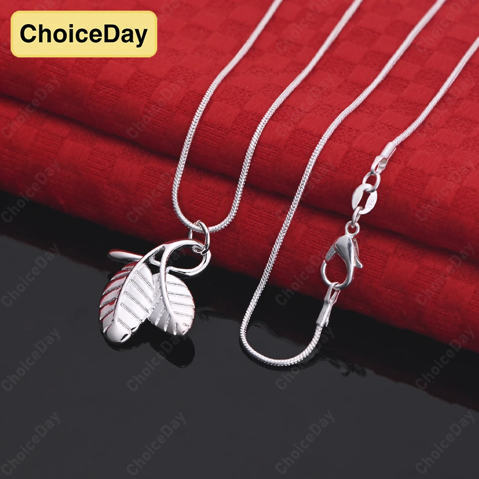 

ChoiceDay 925 Sterling Silver Exquisite Leaf Pendant Necklace Women's Gift Accessories Party Fashion Jewelry