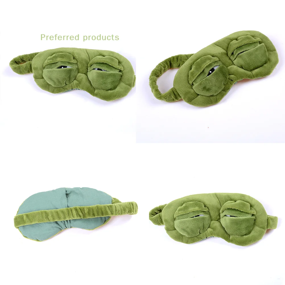 3D Sad Frog Sleep Mask for Men and Women, Natural Sleeping Eyeshade Cover, Eye Patch, Soft, Portable, Blindfold, Travel