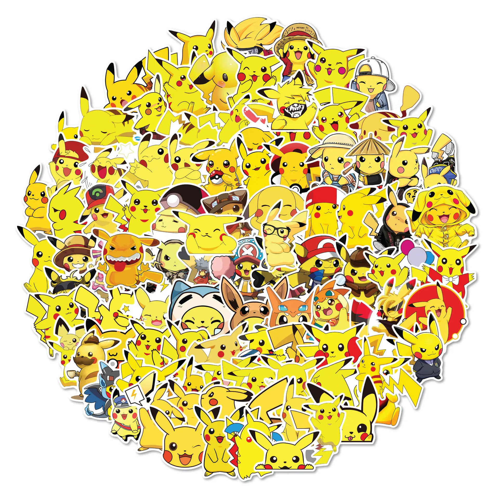 10/50/100 pçs pokemon pikachu adesivos bonito dos desenhos animados decalque para portátil telefone copo guitarra skate pvc adesivo à prova dwaterproof água brinquedos do miúdo