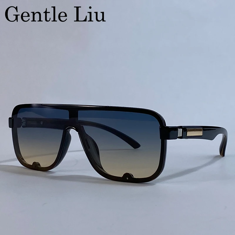 الاستقطاب الكلاسيكية مربع النظارات الشمسية الرجال إطار كبير 2025 العلامة التجارية الفاخرة فاسق درع حملق نظارات شمسية للذكور UV400 نظارات ظلال #2