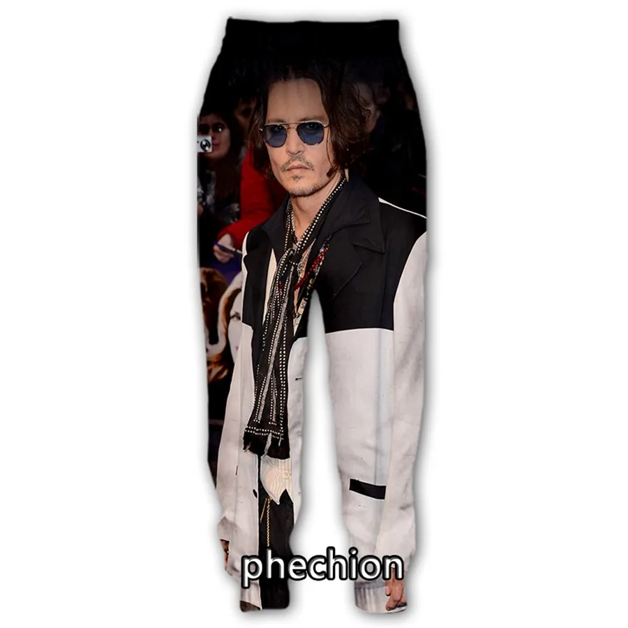 Phechion-Pantalones largos deportivos para hombre y mujer, ropa de calle informal con estampado 3D de Johnny Depp, K174